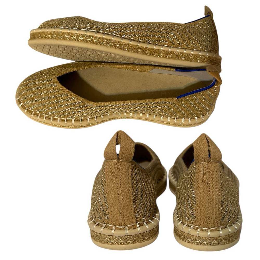 Rothy's The Espadrille Gold Stripe Flat Slip On Shoes - Picture 7 of 11